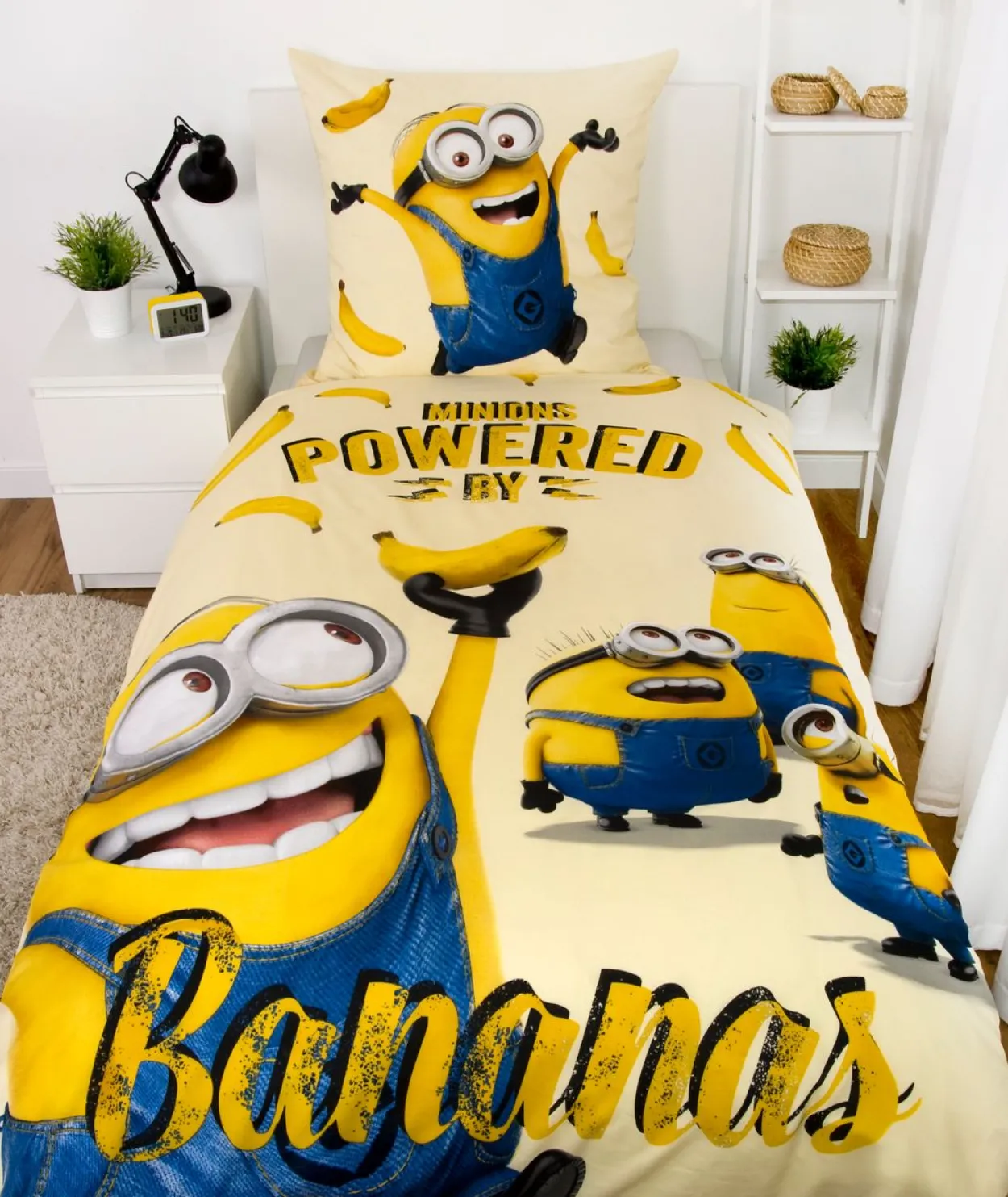 Minions Bettwäsche Größe 80x80 + 135x200 cm