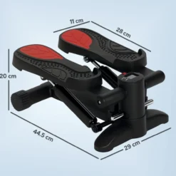 Mini-Stepper für Zuhause Up-Down Stepper mit LCD-Display bis 100 kg Schwarz