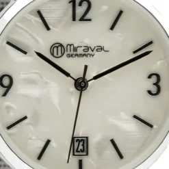 Miraval Danebarmbanduhr mit Datumsanzeige Edelstahlarmband 33 mm