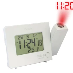 Miraval Funk-Projektionswecker Funkwecker USB 2 Alarme Temperaturanzeige Datum