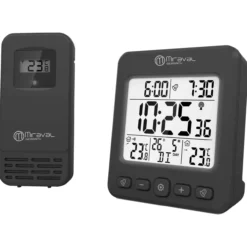 Miraval LCD Funk-Wetterstation mit Außensensor Wecker Funkuhr Kalender Datum 2 Alarme - 4-MV5832-2