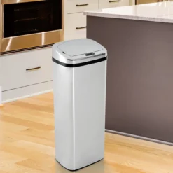 Mülleimer Automatik mit Sensor Abfalleimer Küche Edelstahl 50/68L Silber