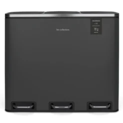 Mülleimer 3 Fächer 54L N°990 Anthrazitgrau