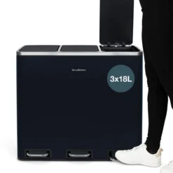 Mülleimer 3 Fächer 54L N°986 Dunkelblau