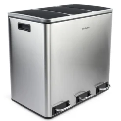 Mülleimer 3 Fächer 54L N°982 Silber