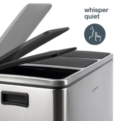 Mülleimer 3 Fächer 54L N°982 Silber