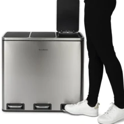 Mülleimer 3 Fächer 54L N°982 Silber
