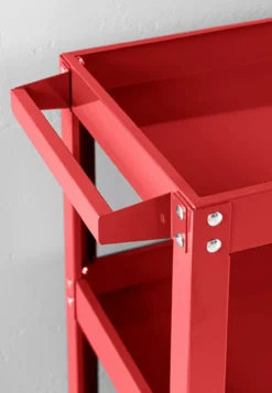 Mobiler Werkstattwagen, Rot mit 3 Ablagen