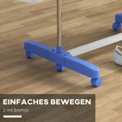 Mobiler Wäscheständer Wäschetrockner-Turm Seitenflügel auf 3/4 Ebenen Blau