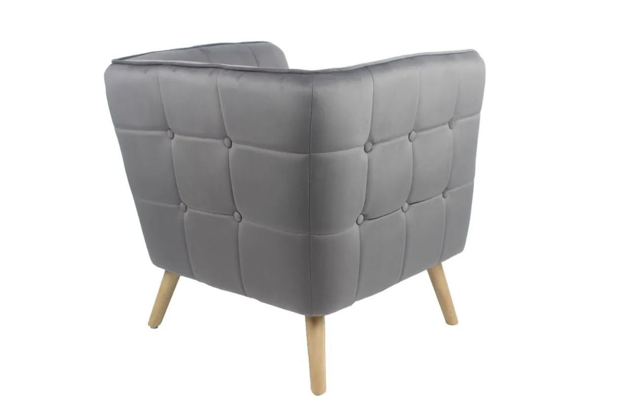 moderner Sessel mit Armlehne aus Samtbezug HWP69-GRA grau