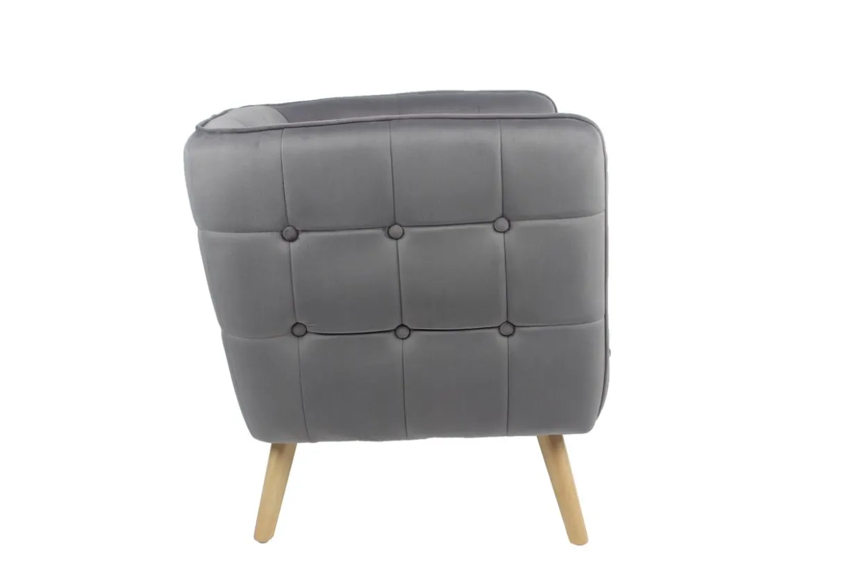 moderner Sessel mit Armlehne aus Samtbezug HWP69-GRA grau