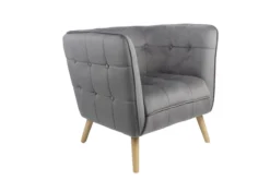 moderner Sessel mit Armlehne aus Samtbezug HWP69-GRA grau