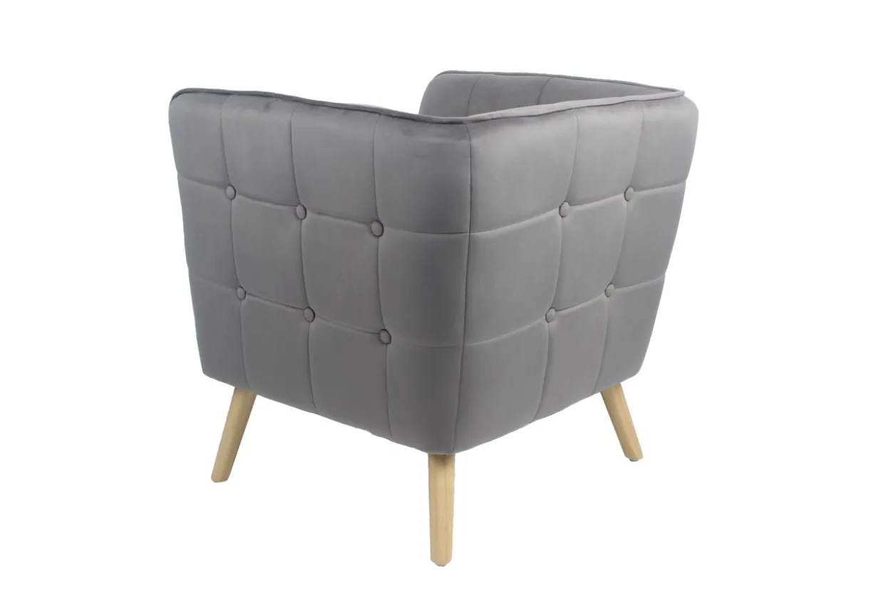 moderner Sessel mit Armlehne aus Samtbezug HWP69-GRA grau