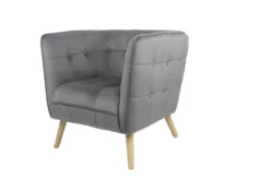 moderner Sessel mit Armlehne aus Samtbezug HWP69-GRA grau