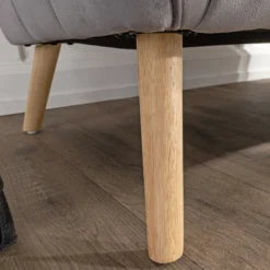 Moderner 2-Sitzer Sitzbank mit Armlehne aus Samtbezug - Grau