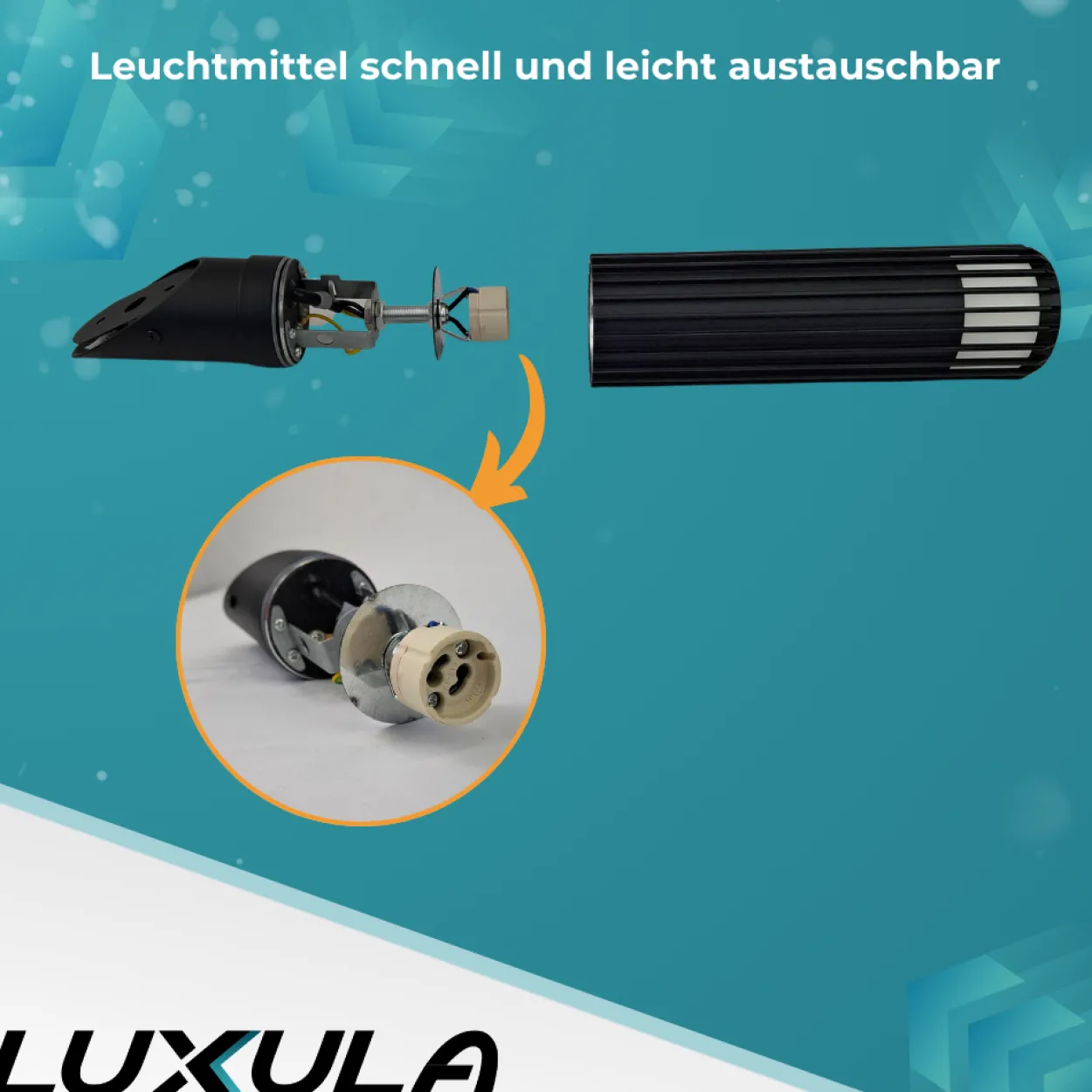 Moderne Wandleuchte Innen/Außen, schwarz