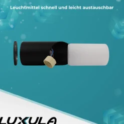 Moderne Wandleuchte, Innen/Außen, schwarz