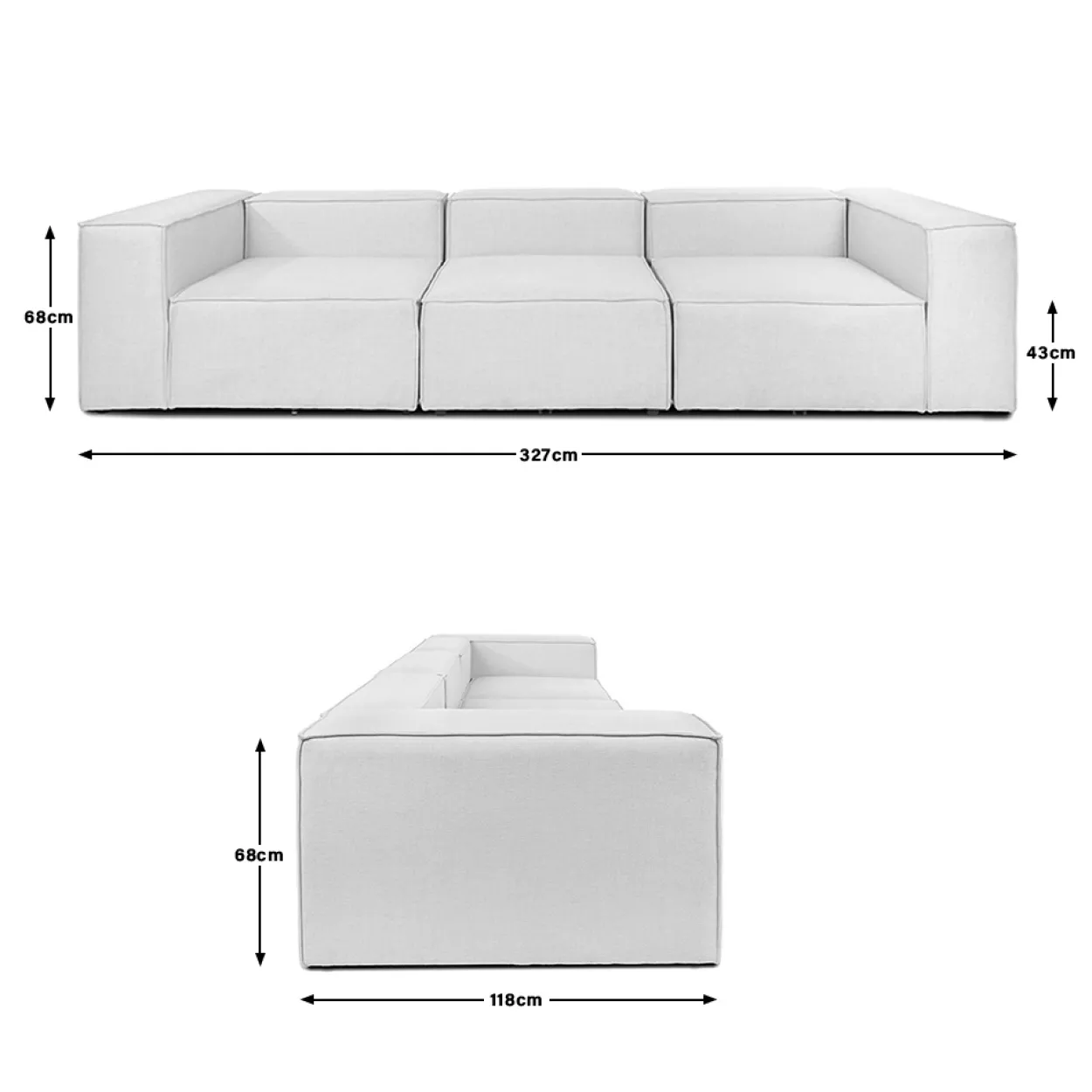 Modulares Sofa VERONA - M hellgrau