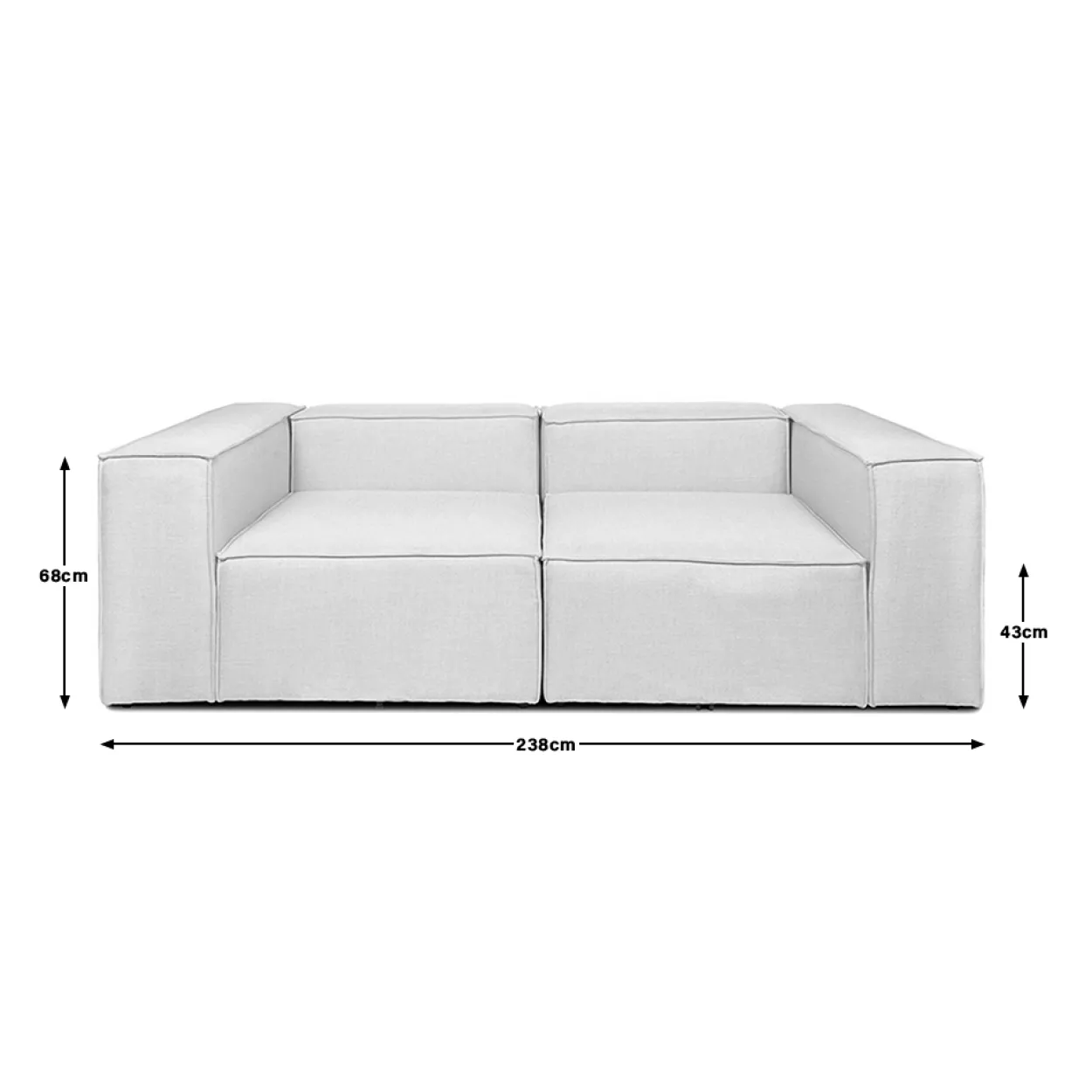 Modulares Sofa VERONA - S hellgrau