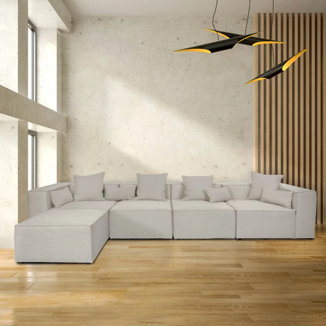 Modulares Sofa VERONA - XL hellgrau