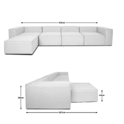 Modulares Sofa VERONA - XL hellgrau