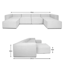 Modulares Sofa VERONA - XXL hellgrau