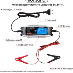 monzana Batterieladegerät 6V 12V