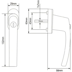 monzana Fenstergriff 2er-Set Silber abschließbar