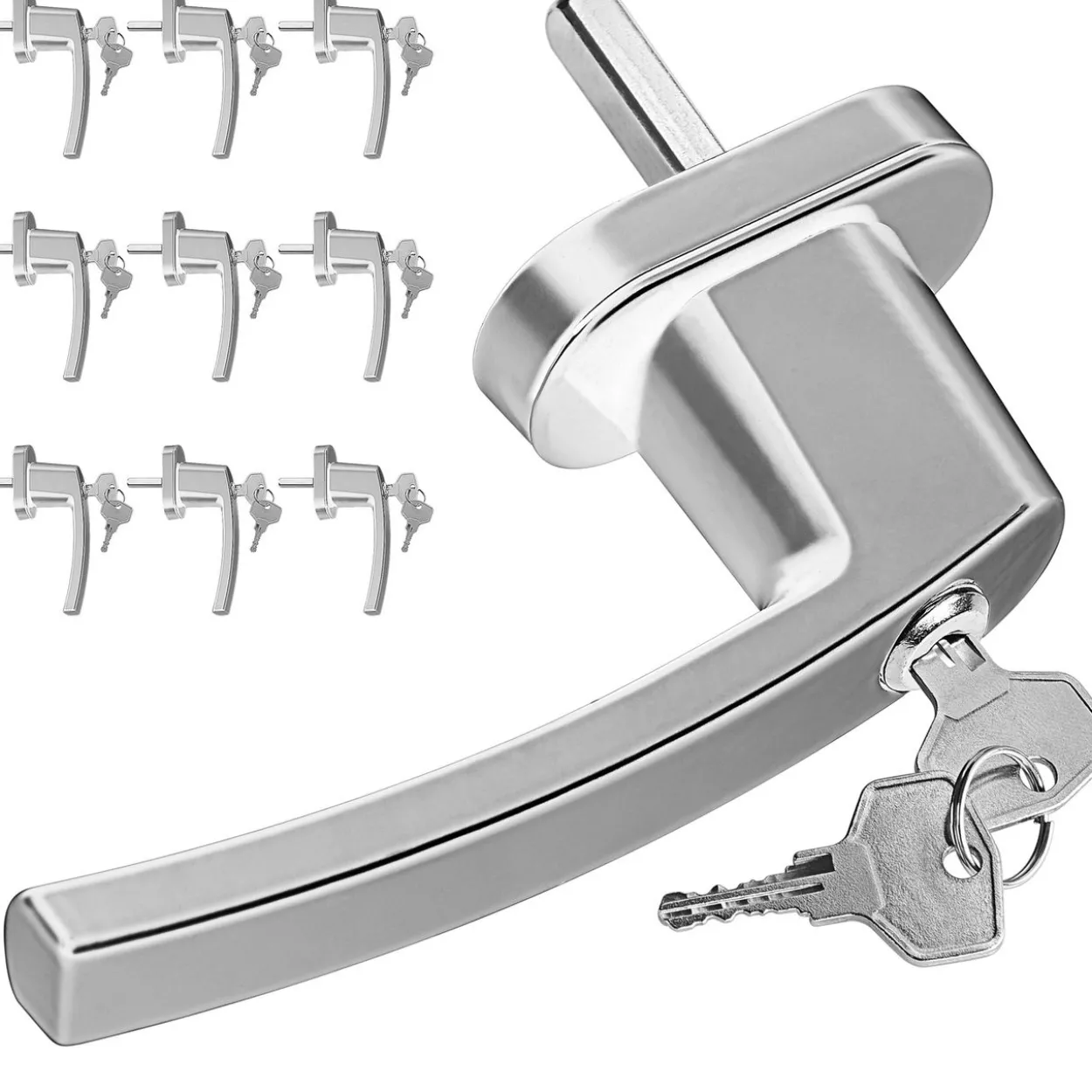 monzana Fenstergriff 2er-Set Silber abschließbar