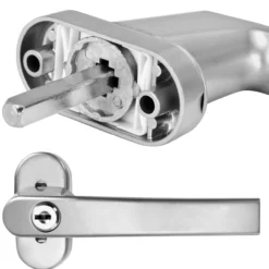 monzana Fenstergriff 2er-Set Silber abschließbar