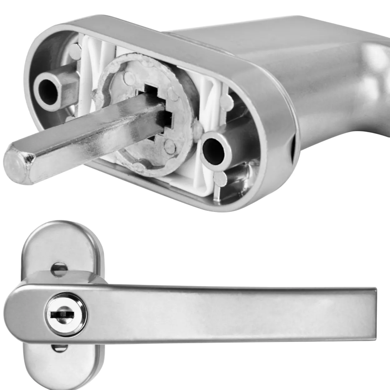 monzana Fenstergriff 2er-Set Silber abschließbar