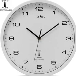 monzana Funkwanduhr Weiß Ø31cm
