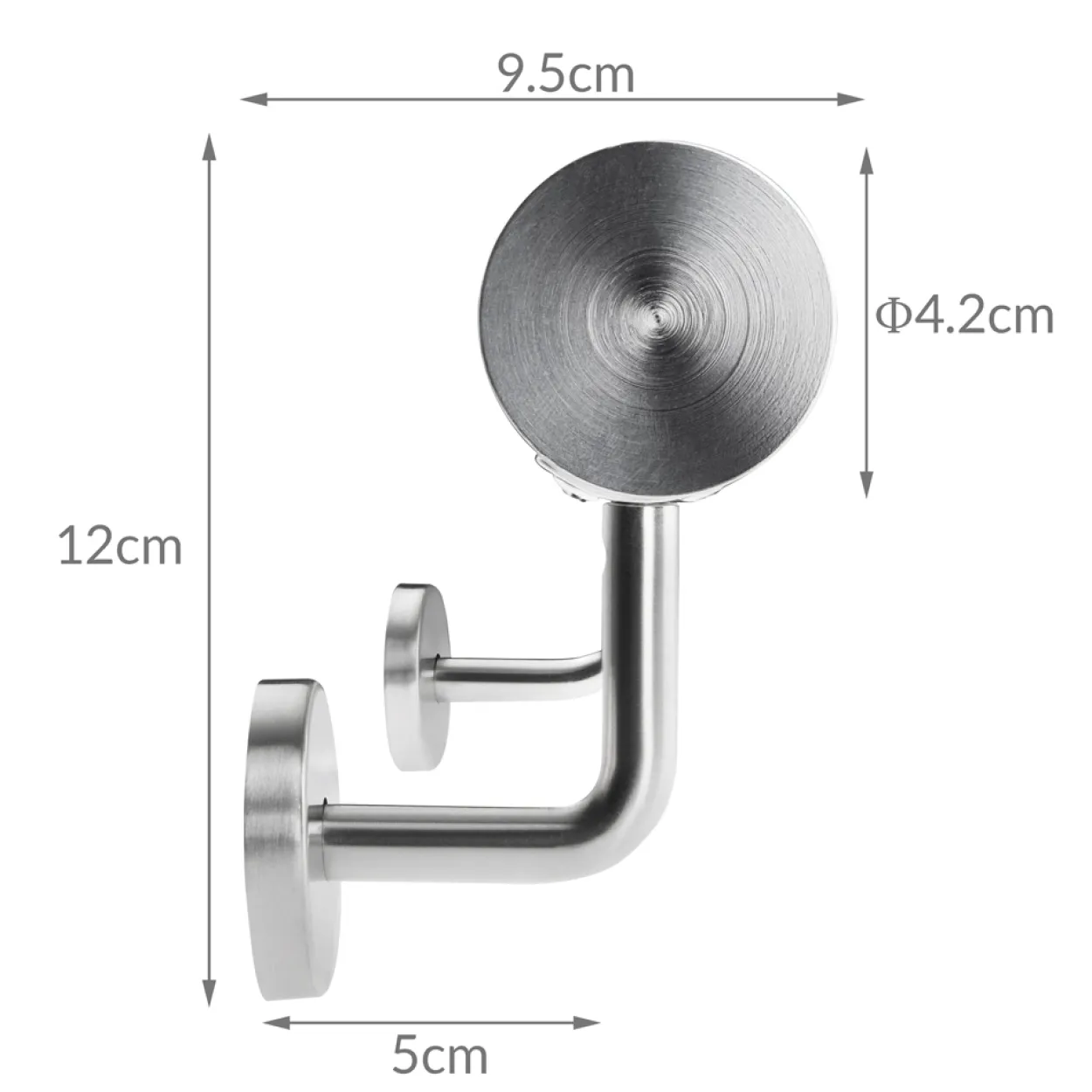 Monzana Handlauf Edelstahl - 80x4,2cm