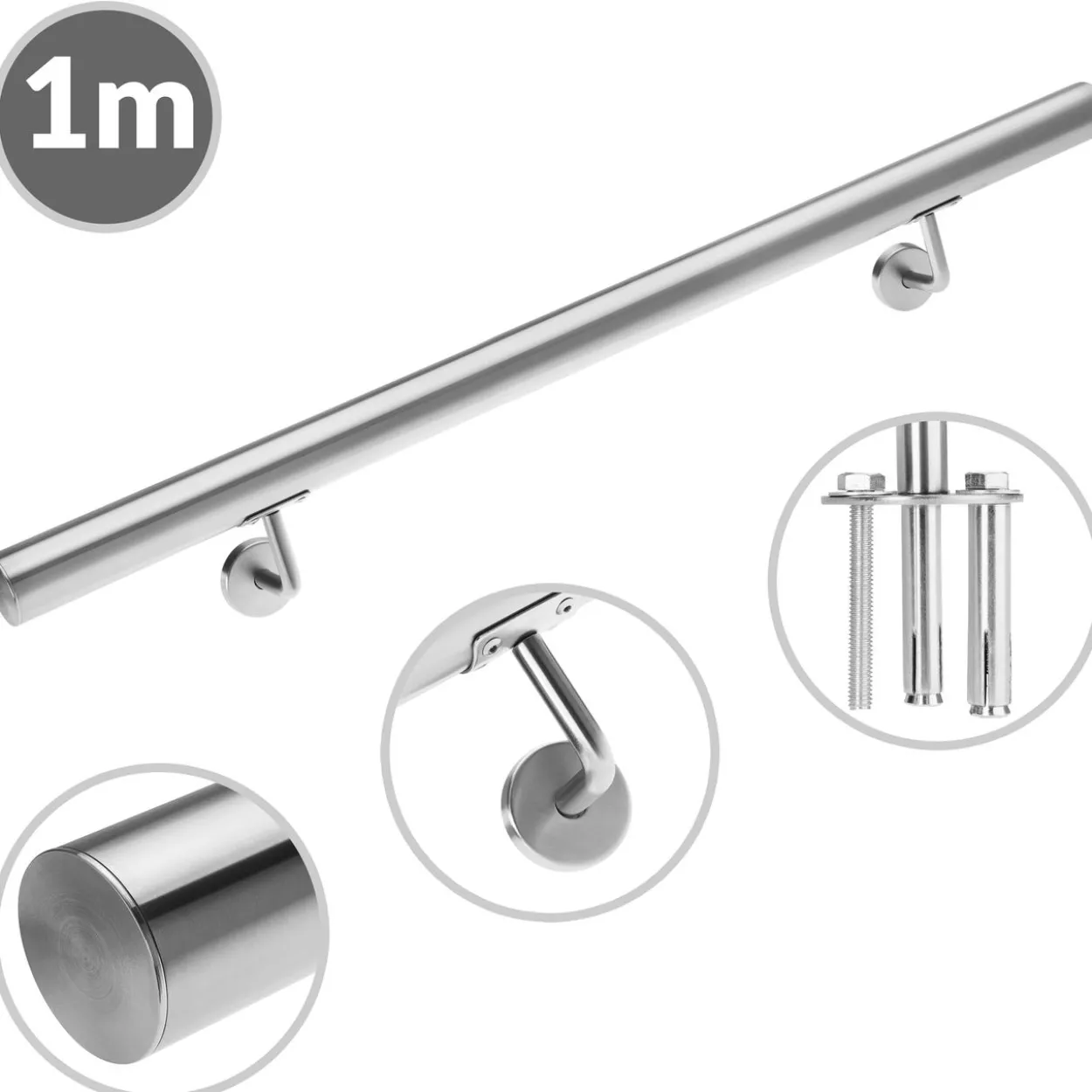 Monzana Handlauf Edelstahl - 100x4,2cm