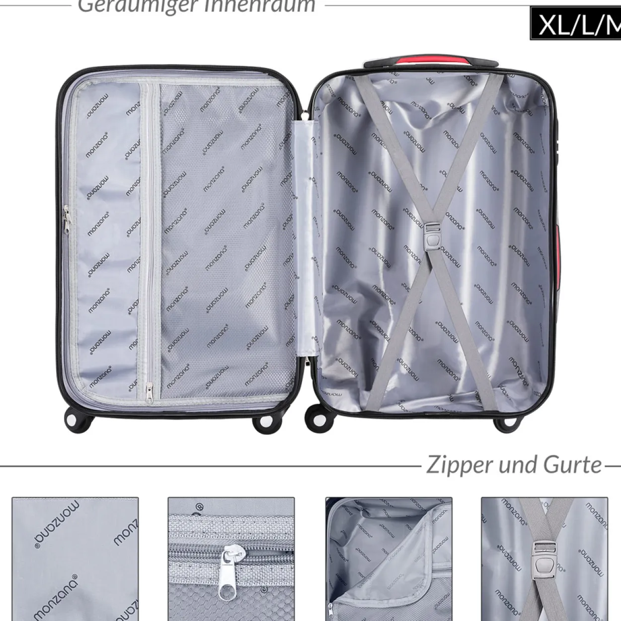 monzana Hartschalenkoffer Baseline Blau M ABS