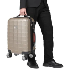 monzana Koffer Hartschale Exopack Champagner M aus ABS 40l 61x31x21cm