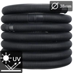 monzana Poolschlauch Schwarz Ø38mm x 14m