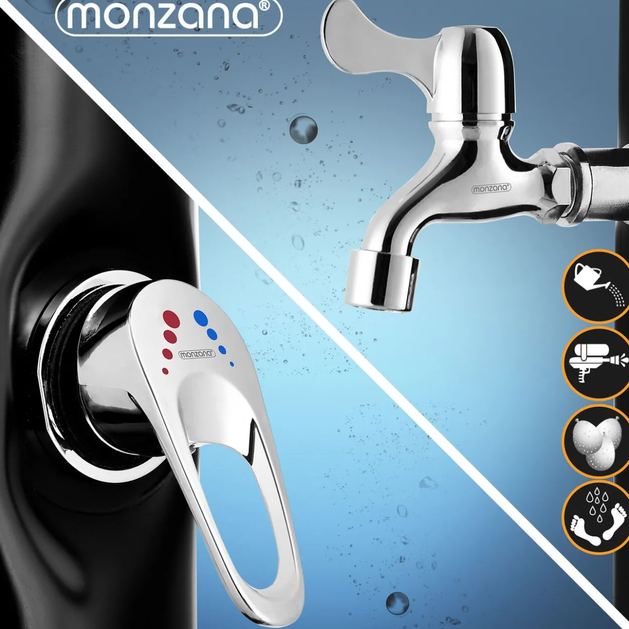 monzana Solardusche Bow Schwarz 20L