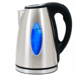 monzana Wasserkocher Silber/Schwarz Edelstahl 1,7L