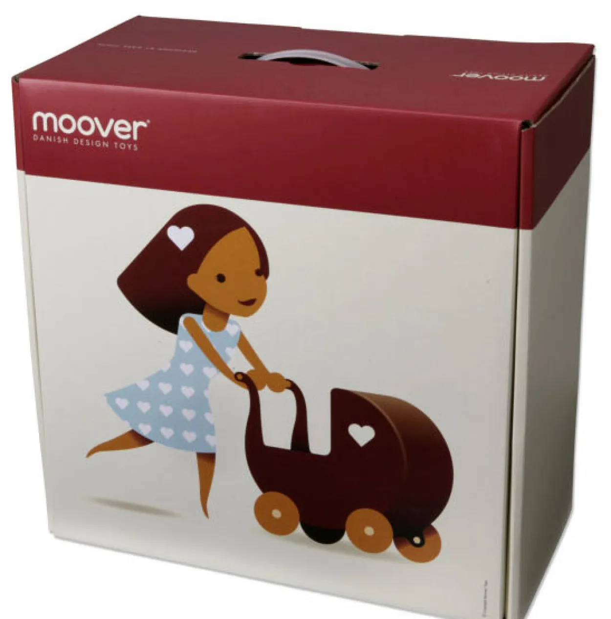 MOOVER Toys - Dänischer Designer Holz-Puppenwagen (solid rot) / dolls pram solid red