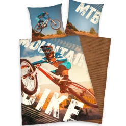 Mountainbike Bettwäsche Größe 80x80 + 135x200 cm