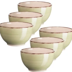 Müslischale 14 cm, 6-er Set, OLIVGRÜN