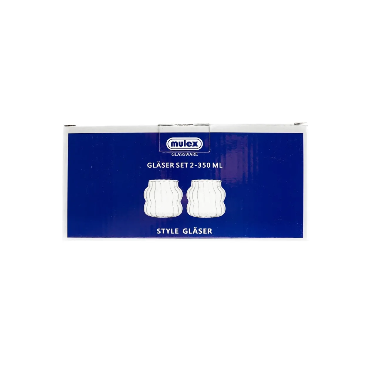 Mulex Elegantes Bubble-Riffle Trinkgläser-Set 2-tlg. – 350 ml