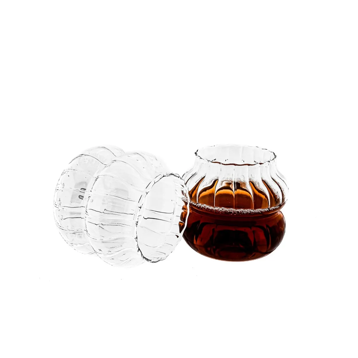 Mulex Elegantes Bubble-Riffle Trinkgläser-Set 2-tlg. – 350 ml
