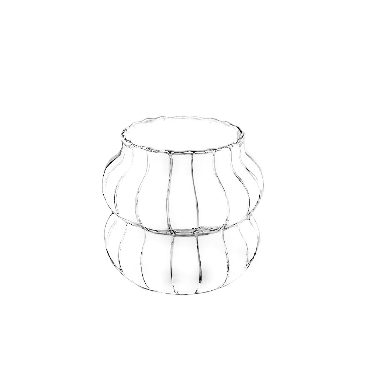 Mulex Elegantes Bubble-Riffle Trinkgläser-Set 2-tlg. – 350 ml