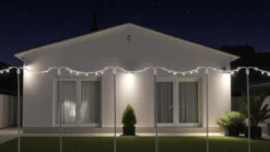 Multifunktionale Stange für Lichterketten im Garten, ca. 233 cm – Schwarz