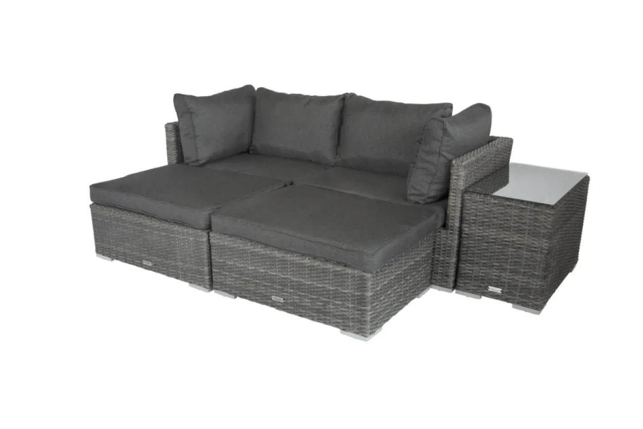 Multifunktionslounge "SAMOA" verstellbar - Beige/Grau