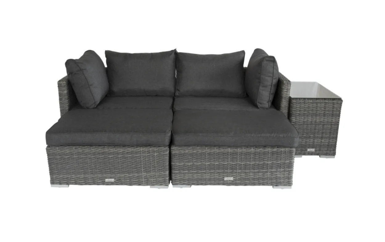 Multifunktionslounge "SAMOA" verstellbar - Beige/Grau