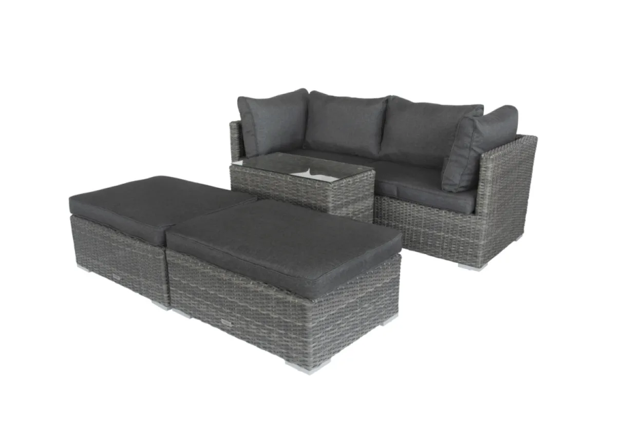 Multifunktionslounge "SAMOA" verstellbar - Beige/Grau