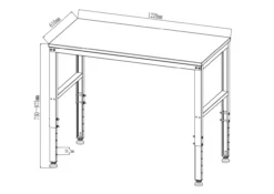 Multifunktionstisch Höhenverstellbar 122 x 61 x 75-97,5 cm